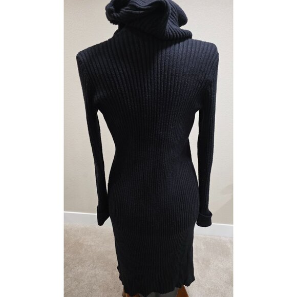 Ribbed Longline Open Cardigan Sweater With Pockets For Women Black - Picture 9 of 12